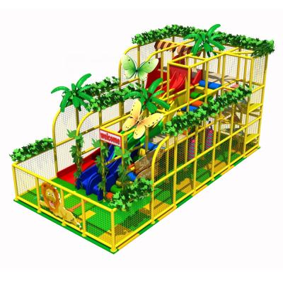 China Indoor Playground Jungle Theme Plastic Big Three Slide Playground for sale