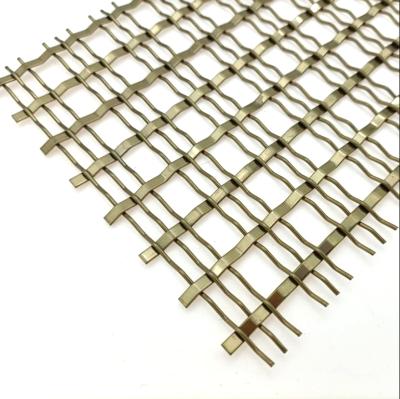 China Corrosion Resistance Mesh Stainless Steel Crimped Decorative Metal Woven Mesh For Flat Facade Cabinet Wall for sale