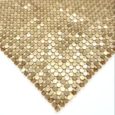 China Decorative Gold Mesh Sequin Metal Foil Fabric, Metal Mesh Sequin Fabric for DIY Curtain, Dress Bags and Accessories Designs for sale