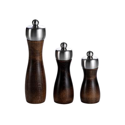 China Viable Manual Wooden Spice Grinder Set Herb Grinder Chili Sea Salt Pepper Grinder for sale