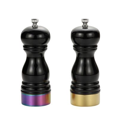 China 8 Inch Viable Rubber Wood High Carbon Steel Grinding Core With Sleeve Mini Pepper Grinder Steel Black Pepper Grinder for sale