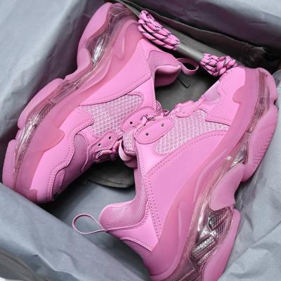 China Cushioning Brand Sneakers Balanciaga Luxury Triple S Shoes Balanciaga Sneakers Black Mens White Womens Clear Single High Platform Pink for sale