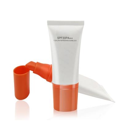 China 30ml 50ML 60ml Cosmetic Sunscreen Custom Degradable Tube With Airless Pump For Plastic Luxury Packaging for sale