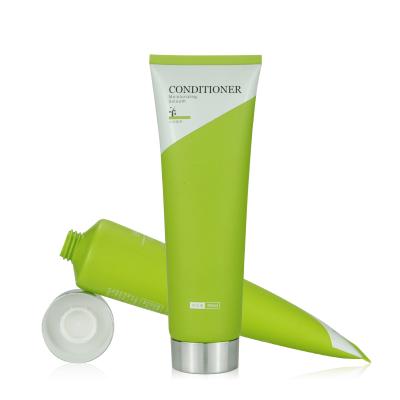 China Large Matte Packaging Soft PE Green Sugar Cane Hand Cream Squeeze 260ML Cosmetic Tube With Ribbon Screw Lid for sale