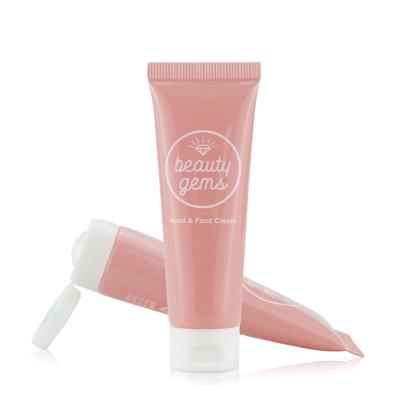 China Cosmetic D25 30ML Sugar Cane Hand Cream Squeeze Matte Pink Soft Tube With Flip Top Lid for sale