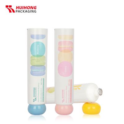 China D35 100ml Cosmetic Wholesale Squeeze Empty Aluminum Plastic Toothpaste Tube With Oval Tricolor Lid for sale