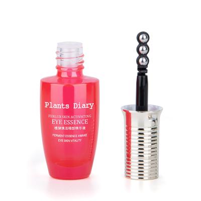 China 20ml Cosmetic Eye Massager Transparent Oil Bottle With Vibration Ball PP Lid PET Tube for sale