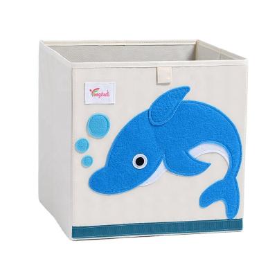 China Hot Sale Wholesale Viable Cube Storage Box Organizer For Clothes Folding Kids Cartoon Cloth Toy Box for sale