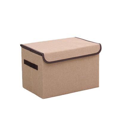 China Large Capacity Fabric Warehouse Basket Bin Sundries Foldable Drawer Organizer With Lid Multi Function Eco-Friendly Storage Box for sale