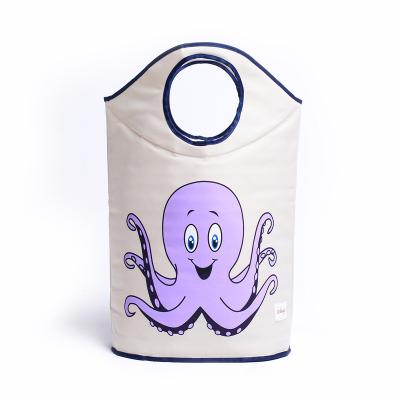 China Viable Wholesale Collapsible Dirty Clothes Organizer Bin Storage Toys Kids Cloth Foldable Laundry Hamper Cartoon Bin Sundries for sale