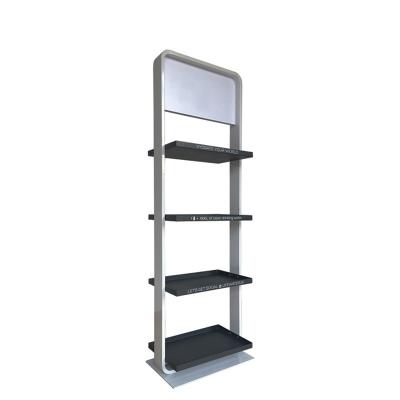 China 4 Tiers Metal Shelf Floor Rack Newspaper Brochure Free Standing Display Rack of Supermarket/Retail Shop/Store Retail Store for sale