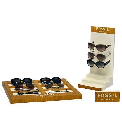 China Disply Glass Jewelry Countertops Various Styles Wooden Display Rack Sunglasses Display Stand for sale