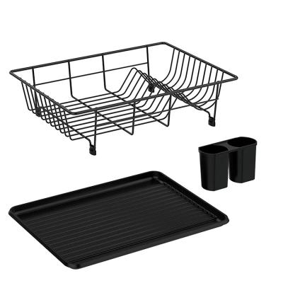 China Wholesale High Quality Viable Black Kitchen Draining Dish Buffet Organizer Drying Rack for sale