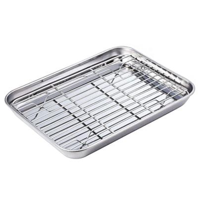 China Convenience Sustainable Baking Tray Price Stainless Steel Baking Set Griddles With Cooling Rack for sale