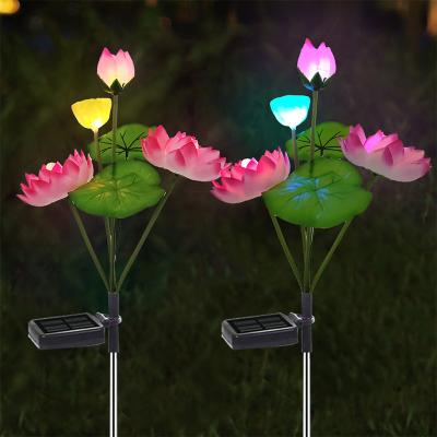 China Garden Solar Outdoor Waterproof Lotus Decoration Lawn Channel Patio Light LANDSCAPE Lotus LED Lamp Solar Lamp for sale