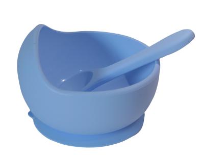 China BPA Free Soft Suction Food Grade Silicone Baby Bowl And Spoon For Kids for sale