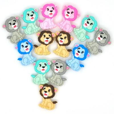 China Baby Teething High Quality Silicone Beads Lion Silicone Beads Animal Character Beads for sale