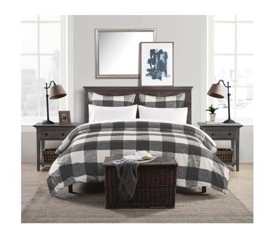 China Luxury Modern Hotel Microfiber Print Bedding Set Buffalo Check Plaid Duvet Cover Set For Bedding for sale