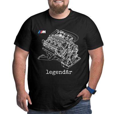 China BMW M Power Engine Printing T-shirt 100% Cotton Sustainable T-Shirts For Big Oversized Tall Man Plus Size Tee Top Men's Big Loose Top for sale