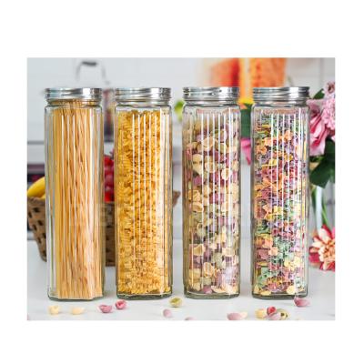 China Tall CLASSIC 1000 ml /32 oz Quality Glass Pasta Canister Food Storage Container for sale