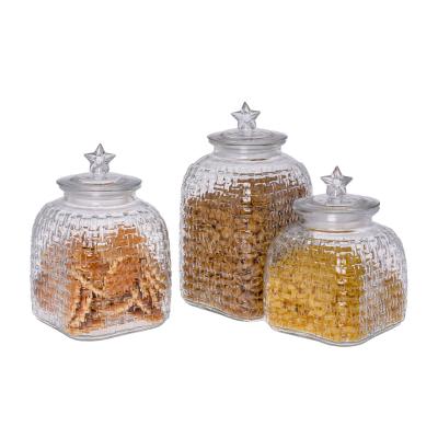 China Cover 2.7L/3.5L/4.5L storage glass jar, cookie jar, food storage container for sale