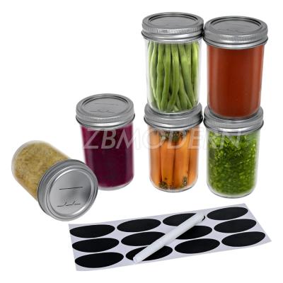 China Supplier Wholesale Microwavable Glass Jar Wide Mouth Mason Jar 8 Ounce Containers With Lids for sale