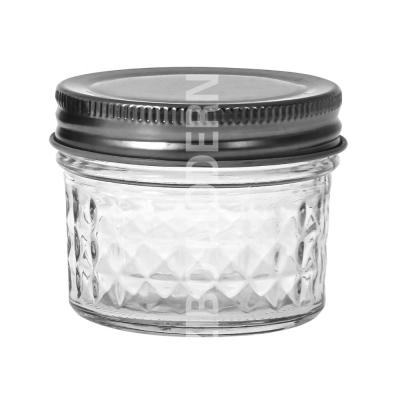 China Spice 4oz 125ml Mini Glass Mason Jar Glass Jam Jars with Metal Lid - Glass Jar - Honey Jar for sale