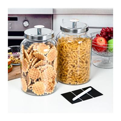 China Freshness Preservation Thickened 1 Gallon Clear Glass Jar Food Canister With Airtight Lids Serving For Cookie Tea Coffee Snacks Dry Food for sale