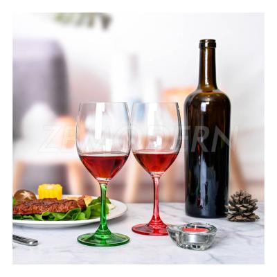 China Wholesale Modern Burgundy Colored Squirt Wine Glass And Tumbler Champagne Glasses Lead Free Crystal for sale