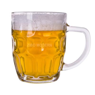 China High Quality Viable 16oz Glass Dimpled Stein Beer Mug Jumbo Solid Glass Beer Mug - Tall Glass Beer Mugs for sale