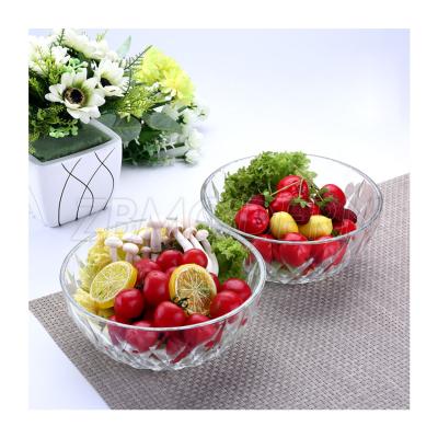 China Disposable household glass bowls set transparent fruit salad bowl thickened student creative cute big tableware small dessert b for sale