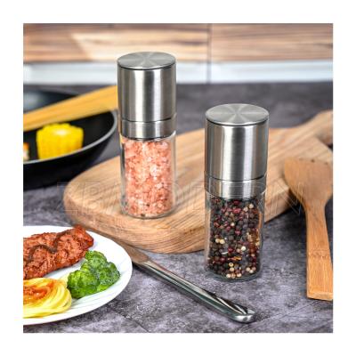 China Amazon Viable Wholesale Best Selling Adjustable Stainless Steel Pepper Mill Salt Grinder and Pepper Grinder Set for sale