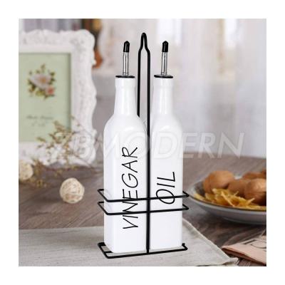 China Sustainable Ceramic Dressing Dispenser Kitchen Cooking Tools Condiment Storage Ceramic Dispenser Bottle Olive Oil/Soy Sauce/Vinegar for sale