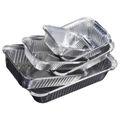 China High End Silver Aluminum Foil Square Container Takeaway Soft Medical Aluminum Packing Tray With PP PET Alum Lids OEM for sale