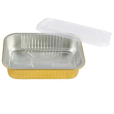 China Aluminum Foil Gold 3500ml 8011 Food Customized Aluminum Foil Box Food Container for sale