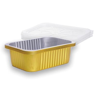 China Sustainable Baking Food Container Wrapping Aluminum Foil Cake Gold for sale