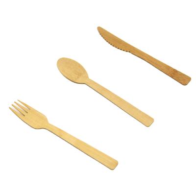 China Restaurant luxury disposable cutlery, camping bamboo barbecue utensils, eco-friendly bamboo spoon fork cutlery set for sale