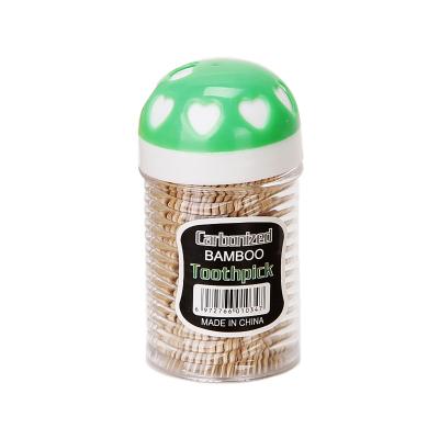 China Disposable Natural High Quality Bamboo Toothpick Bottle Eco-friendly Plastic Packaging for sale