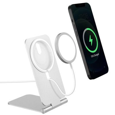 China Smartphones Phone Stand Charger Bracket Charging Desk Stand For iPhone 12 Pro Max Mini Wireless MagSafe Charger for sale