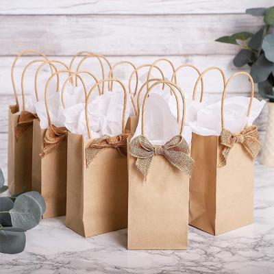 China Recyclable Personalized Mini Pastry Donut Packaging Paper Printing Craft Custom Paper Bag Korean Gift Bag With Bow for sale