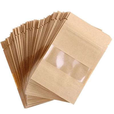 China Recyclable Custom Printed Biodegradable Compostable Pla Zipper Food Packaging Pouch Kraft Paper Bag For Nut Food for sale