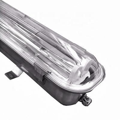 China WAREHOUSE PC Cover Stainless Steel Fluorescent Light Fixture Led IP65 Tri-proof 36W T8 Lamp Waterproof Lamp Fixtures for sale