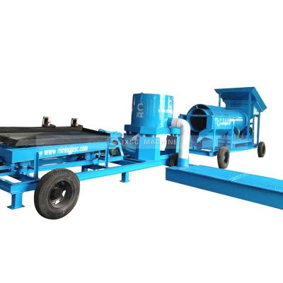 China energy & JXSC Gold Washing Mobile Scrubber Rotary Seal Trommel Mining Plant for sale