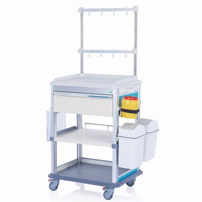 China ABS W3718 Medical Trolley Medical Trolley Medicine Trolley Emergency Trolley Medical Crash Trolley for sale