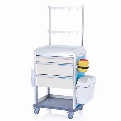 China W3719 High Quality ABS Materials Hospital Medicine Trolley Emergency Carts Medical Equipment for sale