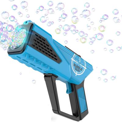 China Automatic Blowing Bubble 8 Hole Magic Wands LED Light Bubble Fan Machine Gun Gifts For Kid Birthday Parties Easter Valentines for sale