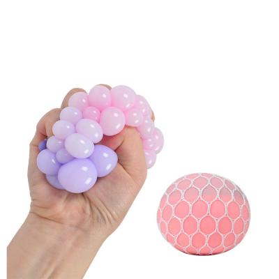 China Grape Toy Tpr Stress Relief Squeeze Mesh Ball Toy Fun Decompression Pop Up Squeeze Tpr Toy for sale