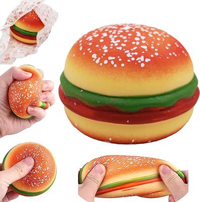 China Toy Fun Stress Stretch Hamburger Slow Rising Squishy Squeeze Toys Super Soft Relaxation Toys Hamburger Gifts for sale