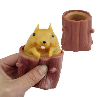 China Toy Fun Squirrel Cup Fidget Squishy Toys Squeeze Stress Rubber Toy for Adults Stress Worry Relief Squeeze Squishy Toys for sale