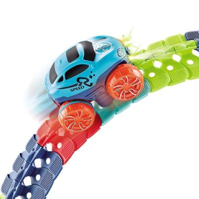 China Slot Toy Customized Professional Race Car Track Toy Changeable Magic Car Race With Led Lights For Night Game for sale